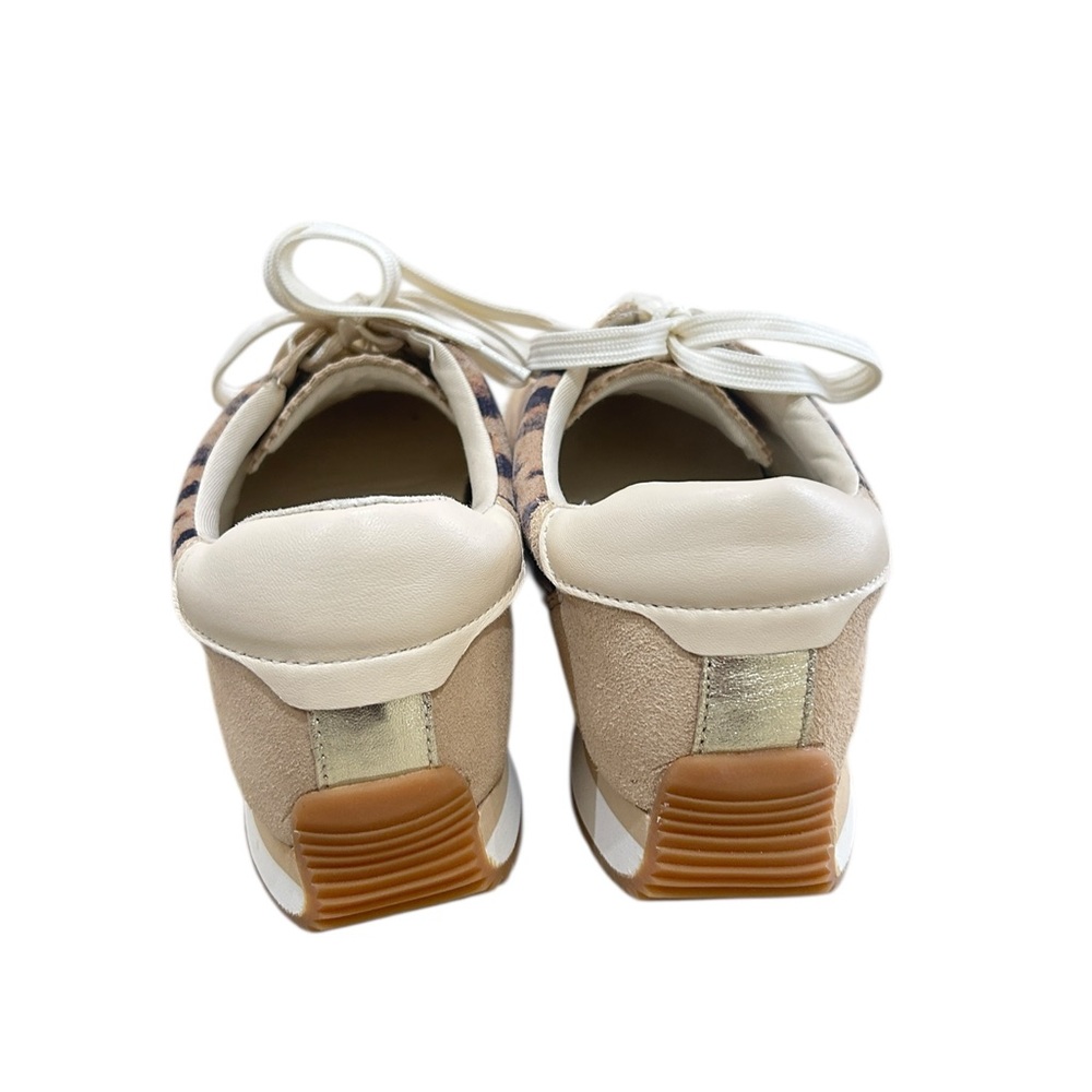 Nwot Dolce Vita Beige tan animal-Print Lace-Up suede fashion Sneakers size 10 - Picture 6 of 9